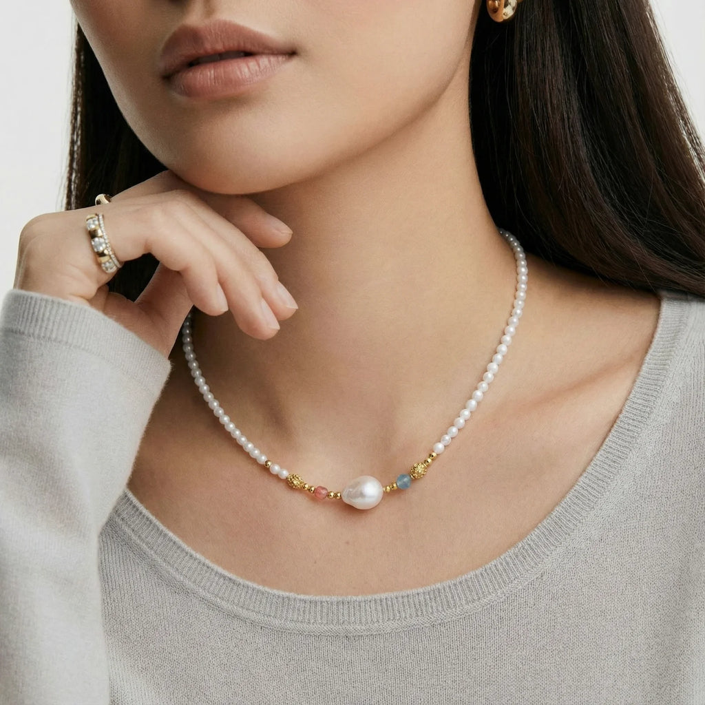 Pearl Garden Beaded Necklace